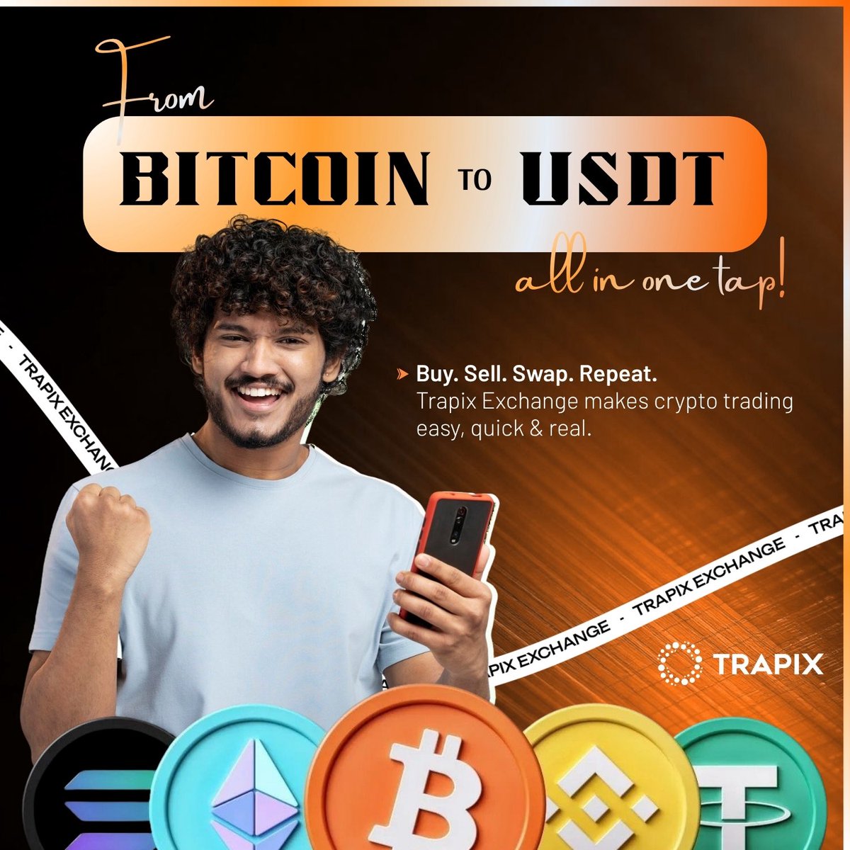 ⚡ From Bitcoin to USDT — all in ONE TAP!
Buy, Sell, Swap, Repeat.
No delays. No drama. Just pure crypto speed. 🚀

Trade smart with Trapix Exchange — where trading meets simplicity.
👉 Trapix.com

#TrapixExchange #Bitcoin #USDT #CryptoTrading #Blockchain