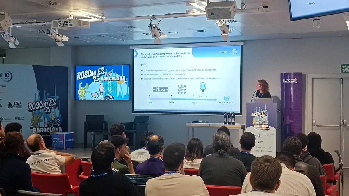 Eurecat_news's tweet image. 🤓 La #ROSConES2025 España pone en valor el papel de la investigación aplicada en #robótica para resolver retos reales en sectores como la industria, la logística o la agricultura.

✅​ De hecho, cada vez vemos robots más autónomos, capaces de entender su entorno y tomar…