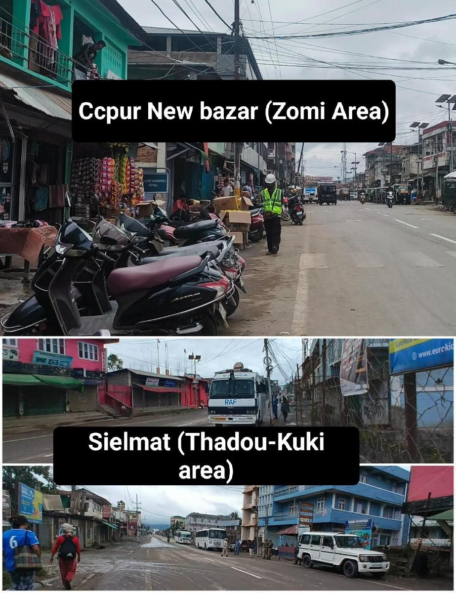 Arijitnobody2's tweet photo. Shutdown called by #KukiInpi Churachandpur against the killings of #KukiNarcoTerrorists UKNA, has been challenged by Zomis with shops opened as usual. Churachandpur is DIVIDED to suit their demand of Separation from any other community.

@paolienlal https://t.co/Td1cafGC67