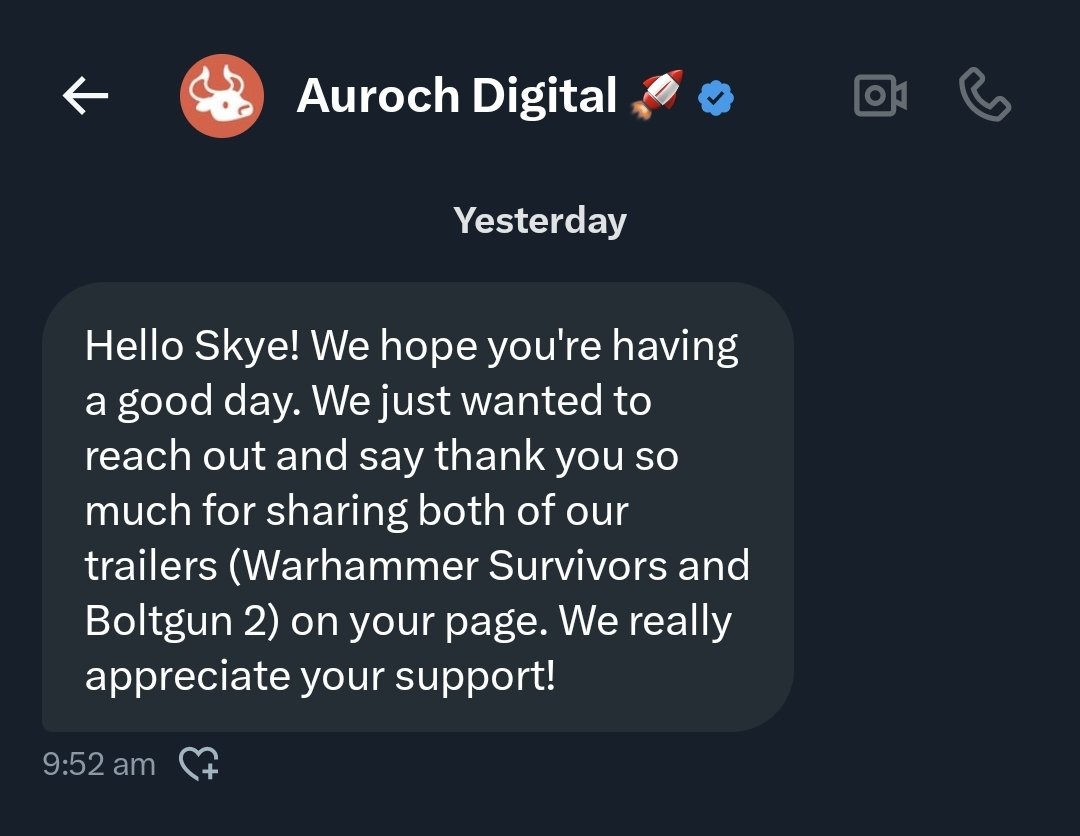 Morning all! 

Just wanted to share this message I woke up to, pretty cool stuff (Boltgun 2 trailer has 1.2mil views and survivors has over 100k, Where's my check GW)