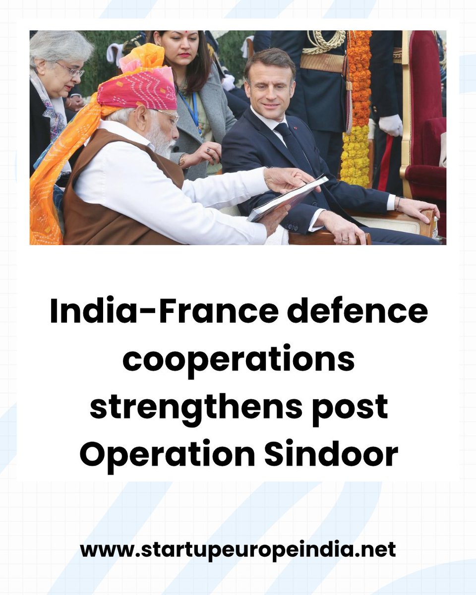 India-France defence cooperations strengthens post Operation Sindoor
app.startupeuropeindia.net/feed/india-fra…

#india #france #defence <a href="/narendramodi/">Narendra Modi</a> <a href="/EmmanuelMacron/">Emmanuel Macron</a> <a href="/DRDO_India/">DRDO</a>