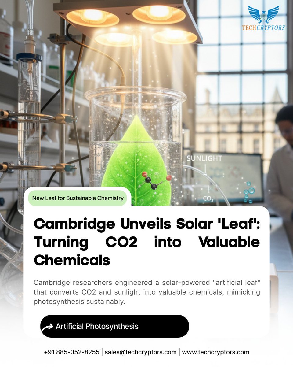 TechCryptors's tweet image. The future of sustainable chemistry is here!🌿

📞wa.me/918850528255
📧sales@techcryptors.com
🌍techcryptors.com

#ArtificialPhotosynthesis #GreenTech #Sustainability #ClimateAction #ChemistryBreakthrough #SustainableFuture #TechCryptors
