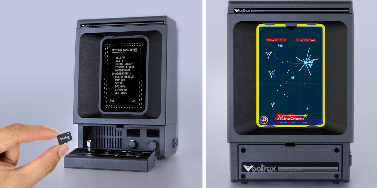 4GamerNews's tweet image. バンダイから発売されたゲーム機「光速船」がミニ版として復活。「Vectrex Mini」のクラウドファンディングがKickstarterで実施中

4gamer.net/games/999/G999…

目標の11万ユーロを瞬時にクリアし，原稿執筆時点での支援額は約59万ユーロ（約1億400万円）を突破。大きな注目を集めている