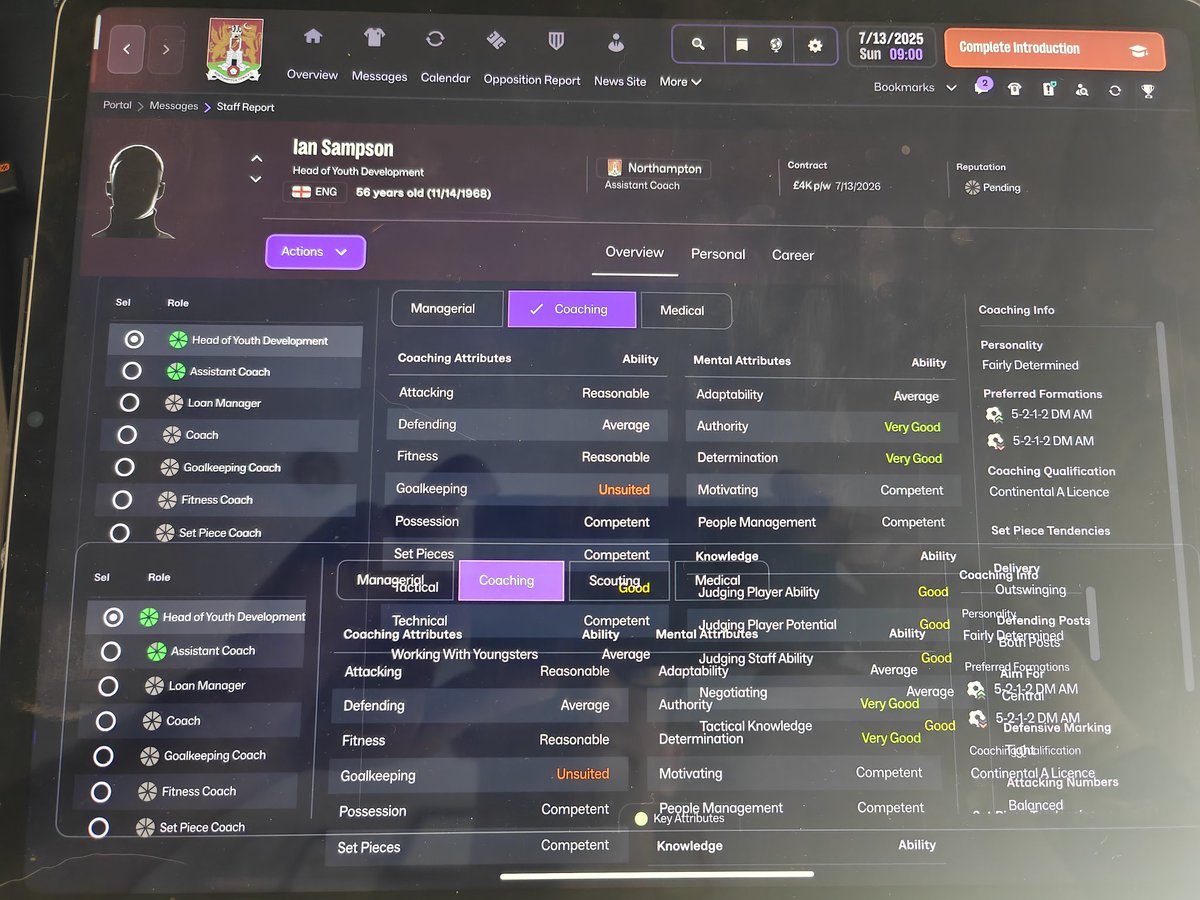 CJDubai's tweet photo. @FootballManager I refunded the laptop version, as it was a hot mess. Hoped that the iPad version would be simpler and more complete. It's an absolute shambles, non of the writing seems to fit in the boxes and links don't work. 
How can you release something looking like this? https://t.co/eXZK4KZtPn