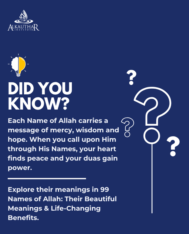 AlKautharWorld's tweet image. Each Name of Allah carries mercy, wisdom, and power. Call upon Him through His beautiful Names and strengthen your connection with your Creator.

#99namesofallah #asmaulhusna #understandingallah #powerofdua #alkautharinstitute