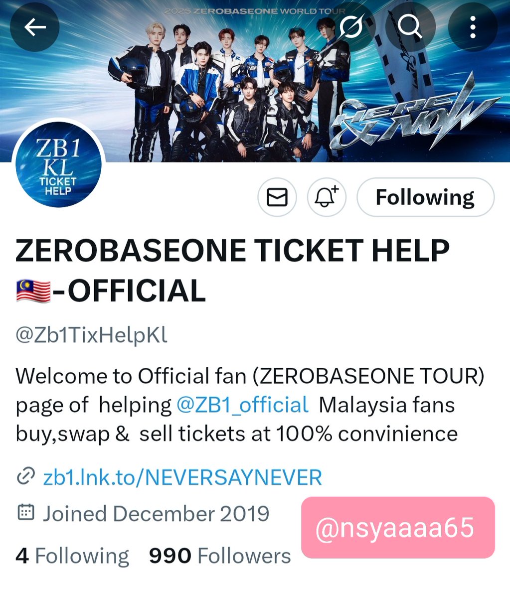 Nsyaaaa65's tweet photo. @ZEROBASE_KLNews @ZB1_official @Zb1TixHelpKl Thank u for holding the giveaway☺

#ZEROBASEONE #ZB1inKL #MAMAAWARDS2025 #TICKETGIVEAWAY https://t.co/z5bTGUdb4O