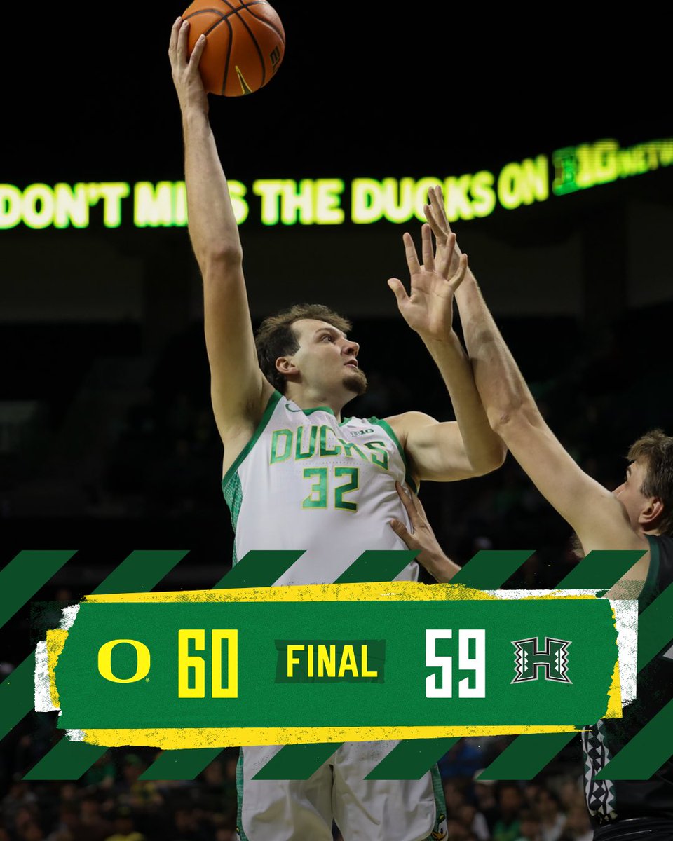 Ducks Win. 

Oregon hangs on for the one point victory. #GoDucks