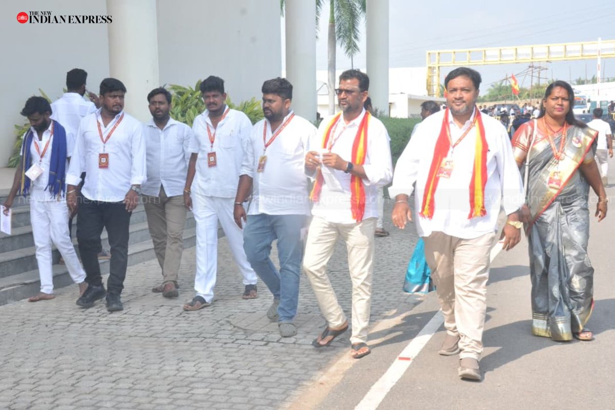 #TVK party cadres gathered at the special general body meeting held at #Mahalingapuram.

Express Photos | <a href="/ashwinacharya05/">Ashwin Prasath</a>