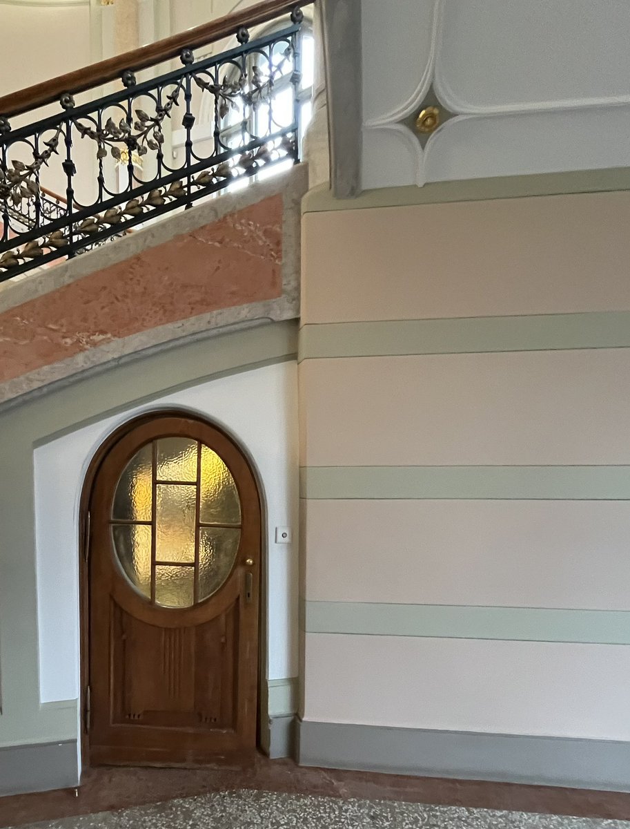 Your #morningcalm from Riga is the Hobbit door under the main staircase of the Latvian National Art Museum.