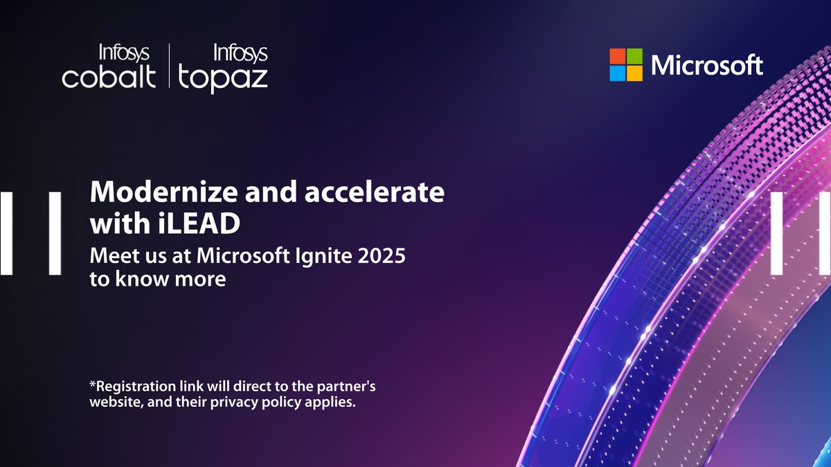 InfosysEvents's tweet image. Modernize faster with Infosys Live Enterprise App Dev Platform—AI automation, cloud-native, and developer-first. Visit Booth #1943 at #MicrosoftIgnite2025 to see how we simplify your app landscape. bit.ly/4qzoIYt

#InfosysAtMicrosoftIgnite2025