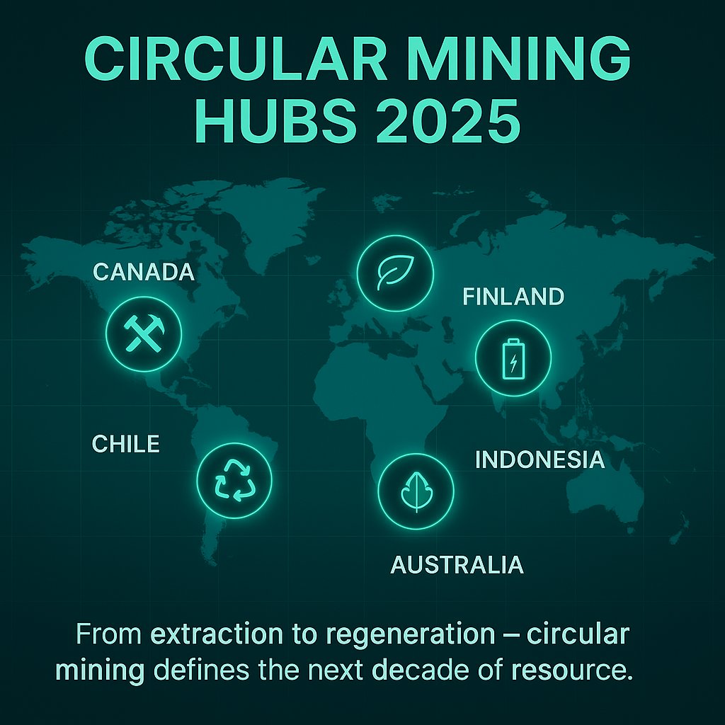 ESG1961964's tweet image. Circular Mining — Rewiring the Materials Behind Clean Tech

⛏️ Every EV, turbine, and battery depends on minerals — but how we mine them is being redefined.  Welcome to Circular Mining — where waste becomes feedstock, and regeneration becomes ROI.
🌍 Across Australia, Chile, and…
