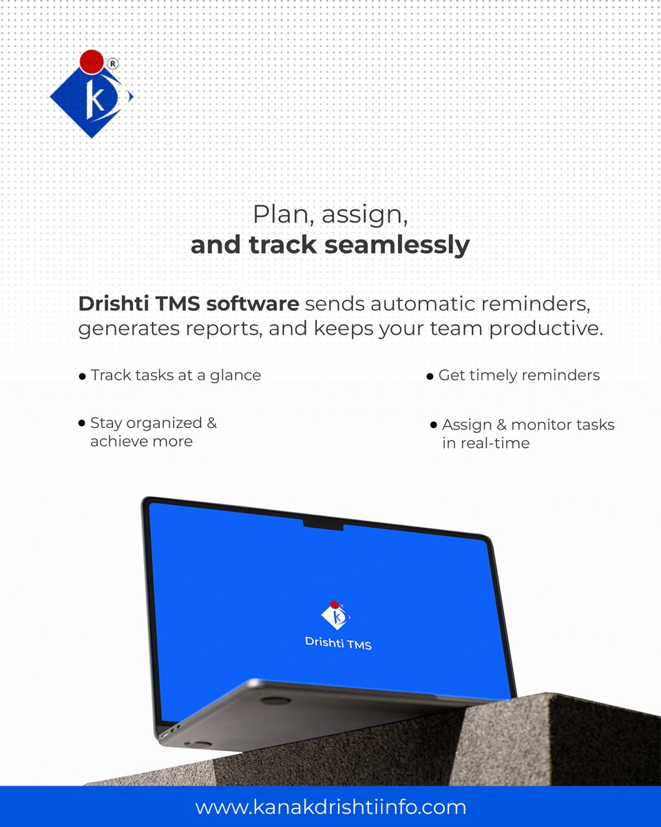 kanakdrishti_'s tweet image. Managing tasks made simple 

With Drishti TMS, you can:
✅ Assign &amp;amp; track tasks in real-time
✅ Get automatic reminders
✅ Stay organized &amp;amp; boost team productivity
#TaskManagement #DrishtiTMS #TeamProductivity #ProjectTracking #AutomationTools #BusinessSoftware #KDIPL