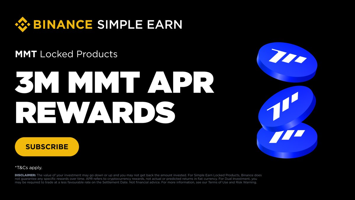 binance's tweet image. Want to put your @MMTFinance $MMT to work? 

Check out the new Momentum ($MMT) Locked Products promotion on Binance Simple Earn! 

3 Million MMT is up for grabs in APR rewards!

👉 binance.com/en/support/ann…