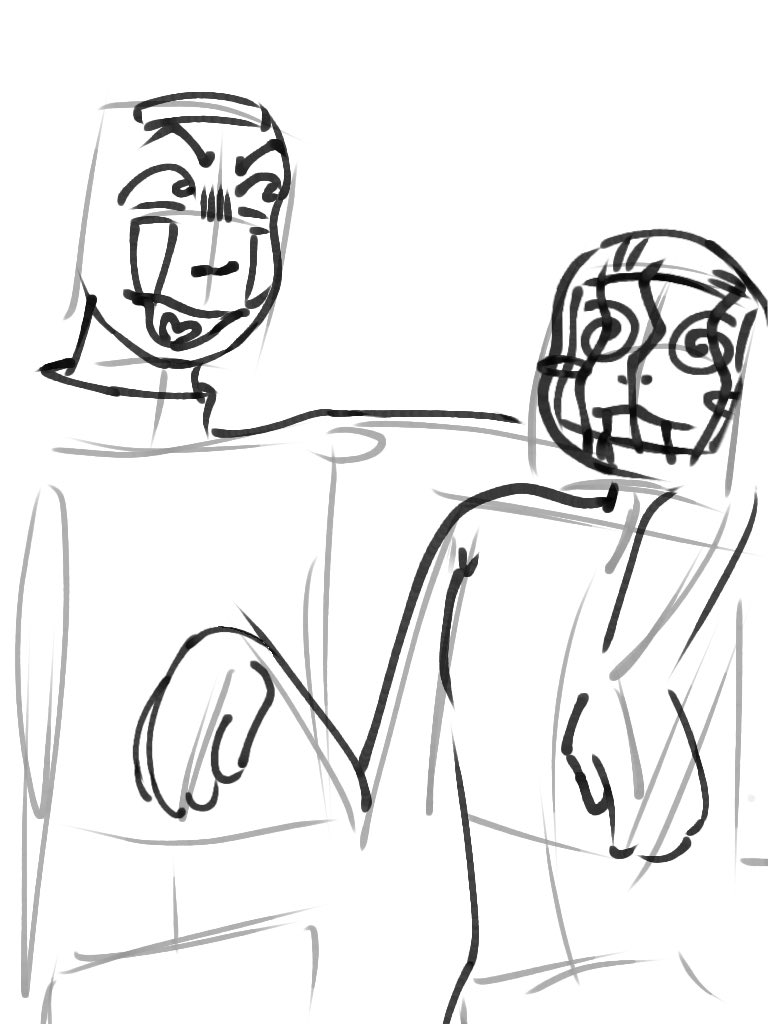 Draft of my boys.. took a multi month break from art so I’m struggling!!!