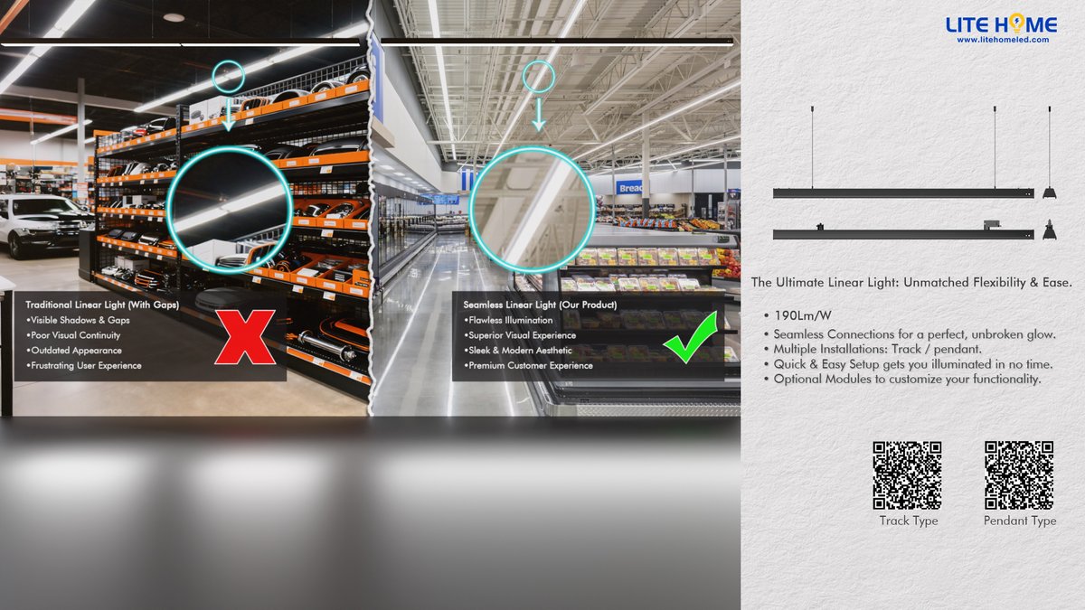 LiteHomeLED's tweet image. 🌟 Revolutionize Your Space with Seamless Light! 🌟
Tired of clunky linear lights that ruin your vibe with ugly shadows and visible seams? Say hello to a new era of lighting design!
We are thrilled to introduce our next generation Linear Light Engineered not just to illuminate.