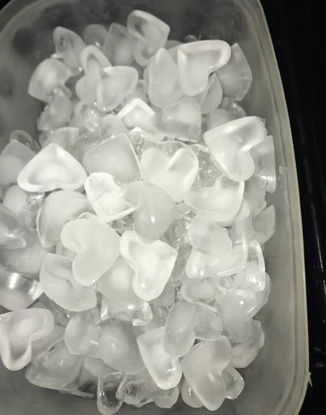 star and heart shaped ice