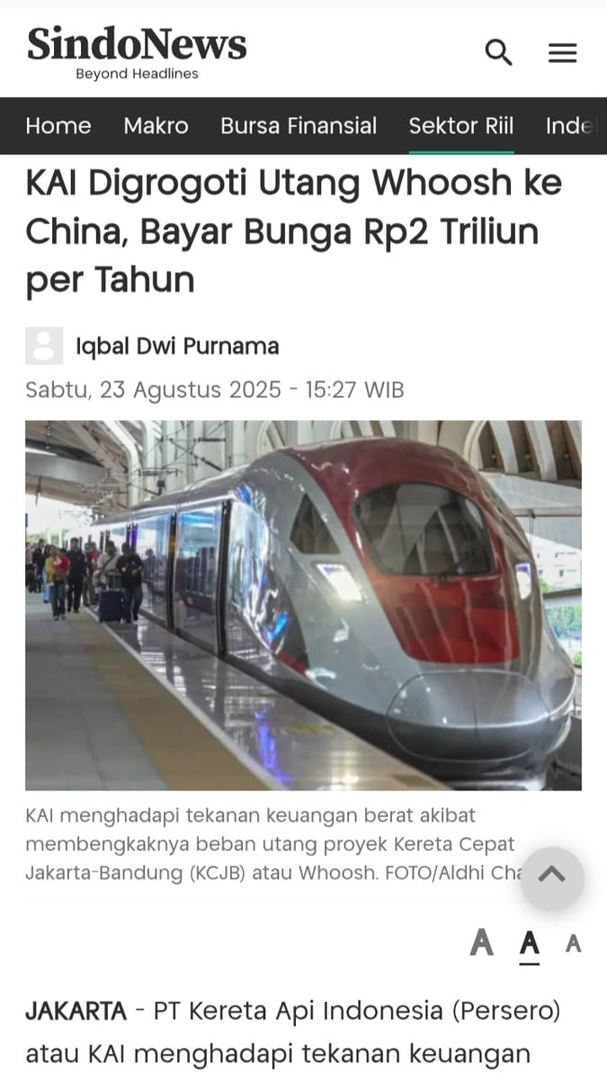 ayahkasih's tweet photo. UTANG WHOOSH SAMPE KIAMAT NGGAK AKAN LUNAS

Utang pokok 116 T. Abaikan biaya operasional yang selalu nombok. 

Bunga 2%/tahun: 2,32 T

Bayar 1,2 T per tahun? 

Bayar bunga aja masih kurang, LOLOT! 

#TangkapJokowi #TangkapLBP https://t.co/U6nRW0aJZz
