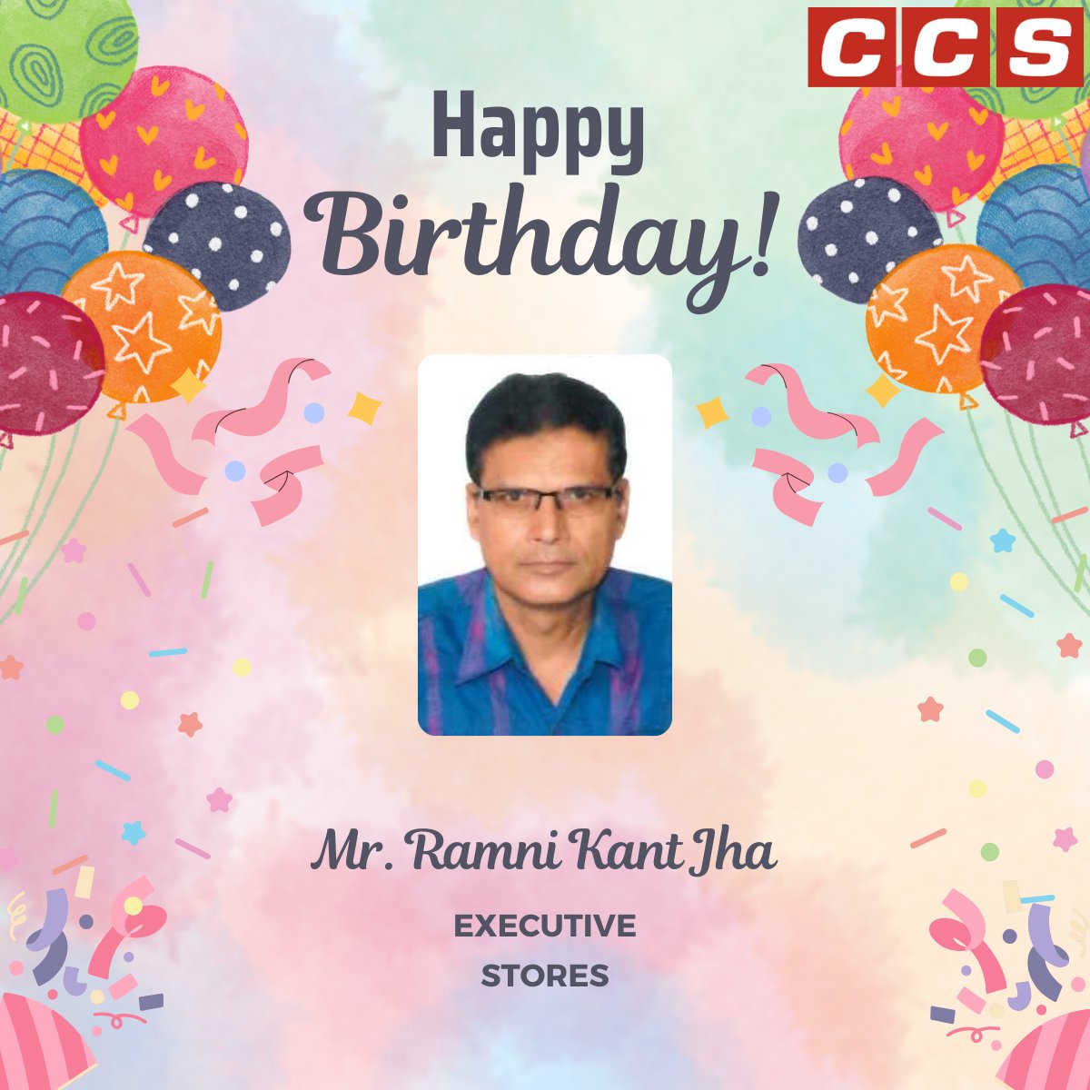 CCSComputersPL's tweet image. Happy Birthday to Ramni Kant Jha!
Wishing you a year ahead filled with happiness, success, and good health.

#HappyBirthday #TeamCCS #CelebrationTime #CCSComputers