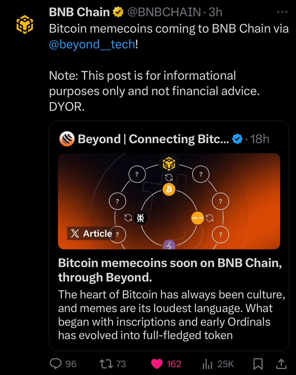 Ordinals Live Daily Update☢️

What’s happening in the Bitcoin Ordinals ecosystem right now?

Bitcoin memecoins coming to BNB Chain, big Ordinals collection sweeps (OMB, QC, Bitcoin Puppets) &amp; more

A quick summary with more live updates:

A thread🧵👇
1/∞