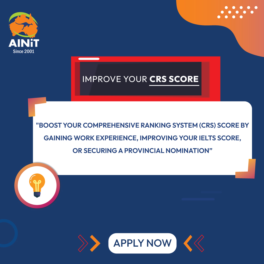 AINiTCS's tweet image. Every point counts for your Canada PR. 📈 Boost your CRS score!
💡 Need tips? Comment &quot;CRS&quot;!
Call us for details: 0213-8224648
Website: ainit.net

#AINiT #CRSscore #CanadaPR