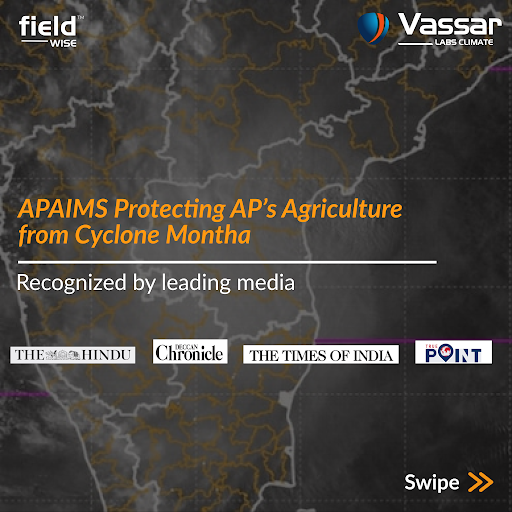 vassar_labs's tweet photo. 🌪️ Speed. Scale. Security.
During Cyclone Montha, #APAIMS enabled Andhra Pradesh to act fast & transparently:
• Identified 6.23L acres at risk
• Sent 69L alerts to farmers
• Guided field action with geo-intelligence
• Ensured fair, rapid relief via satellite + ground checks https://t.co/oyxbI4P3mI