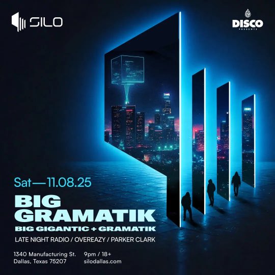 ‼️THIS WEEKEND’S HEADLINERS AT SILO DALLAS🎫

11.6 Thursday: PLANET PERREO (DUCTWORK)
11.7 Friday: DJ SNAKE
11.8 Saturday: BIG GRAMATIK (BIG GIGANTIC/GRAMATIK)

Use promo code “TXFEST” to save online!
silodallas.com