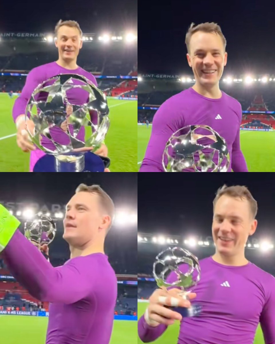 InvictosSomos's tweet photo. Ganó dos veces El Triplete a nivel de clubes. Consiguió el primer Sextete en toda la historia del Bayern Munich. Fue campeón del mundo siendo Guante de Oro del torneo. Estuvo en el podio del Balón de Oro junto a Lionel Messi y Cristiano Ronaldo. Mandó en una época entera como Iker Casillas y Gianluigi Buffon. Y, con casi 40 años de edad, sigue recibiendo premios como MVP en la Champions League. Manuel Neuer firmó ¡¡8 ATAJADAS!! en la noche que el gigante bávaro derrotó al campeón de Europa pese a jugar con 10 hombres todo el segundo tiempo. Cosas del MEJOR PORTERO DE TODA LA HISTORIA.