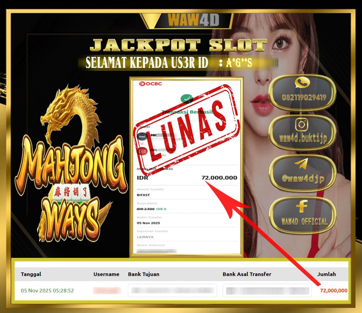 WAW4D_OFFICIAL's tweet photo. BUKTI PEMBAYARAN  04 OKTOBER 2025 🔱
Link alternatif 1 :    
https://t.co/gPmExR3ohR

#waw4d #buktijp #buktilunas #pastibayar #pastilunas #pragmatic #slotgacor #casinoonline #gatesofolympus #situsgacor #situsslot #maxwin #maxwinslot #slotgacorhariini #slotpg https://t.co/WQ4UVNpBEq