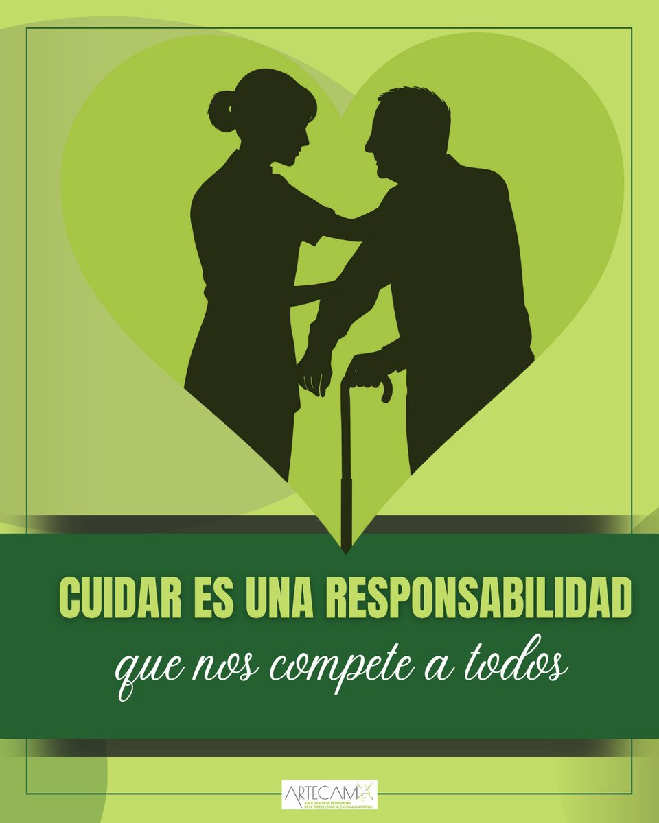 💬 En #Artecam hacemos un llamamiento a toda la sociedad: Necesitamos más personas que se interesen por los cuidados. Más vocaciones, más formación, más reconocimiento. En el #DíaMundialdelasPersonasCuidadoras recordamos que
cuidar es una responsabilidad que nos atañe a todos.