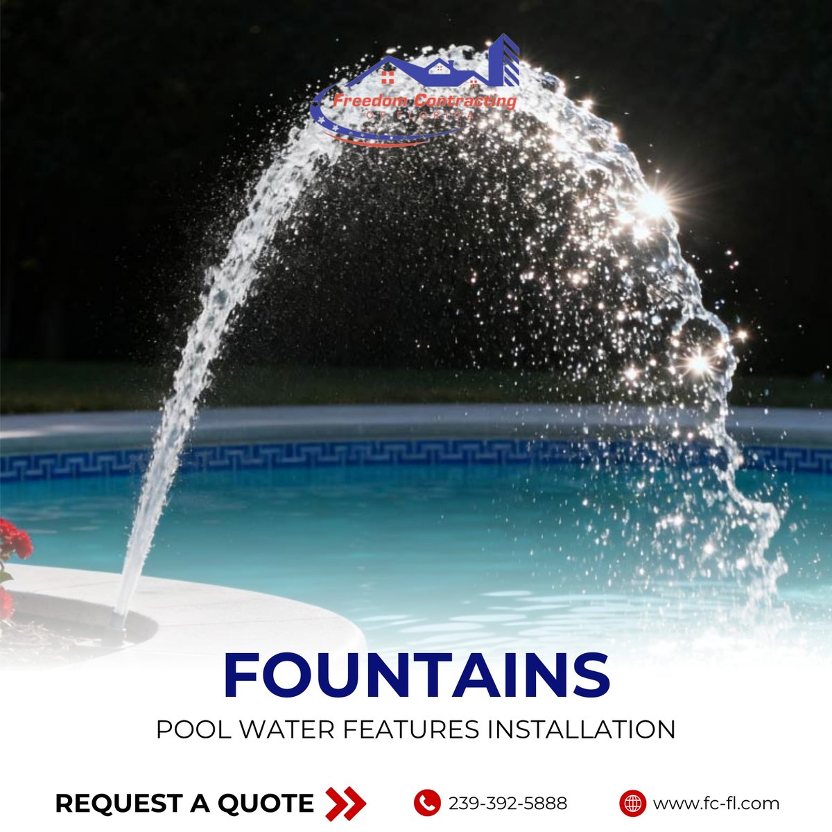 fcfloridausa's tweet photo. 💦 Take Your Pool to the Next Level with Custom Water Features 💦

📞 Call Freedom Contracting of Florida today at 239-392-5888 or visit https://t.co/mFt9fezEHv to design your dream pool oasis! 

https://t.co/VnYzxMV0gA https://t.co/SA5MZsL8h5