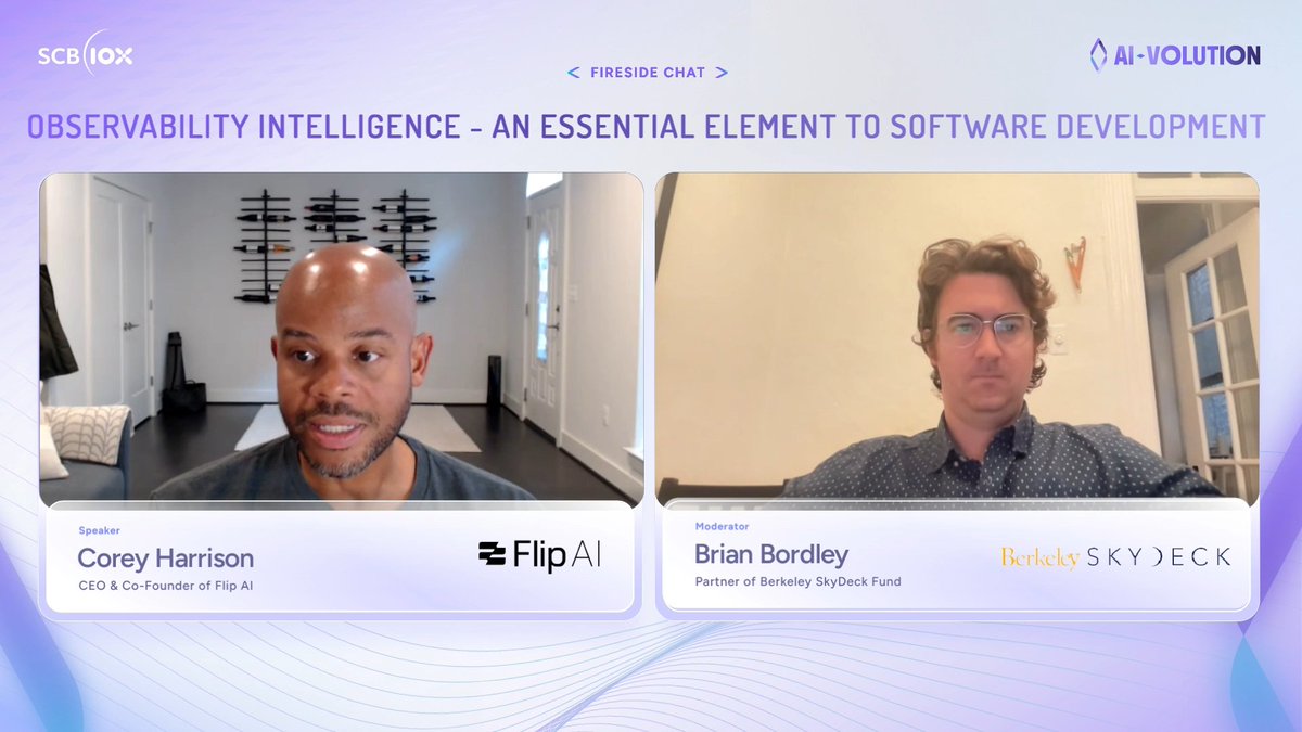 SCB10X_OFFICIAL's tweet image. Key Highlights #AIVOLUTION 

Session: Observability Intelligence - An Essential Element to Software Development

Corey Harrison of @_FlipAI  &amp;amp; Brian Bordley of @SkyDeck_Cal

See thread👇
