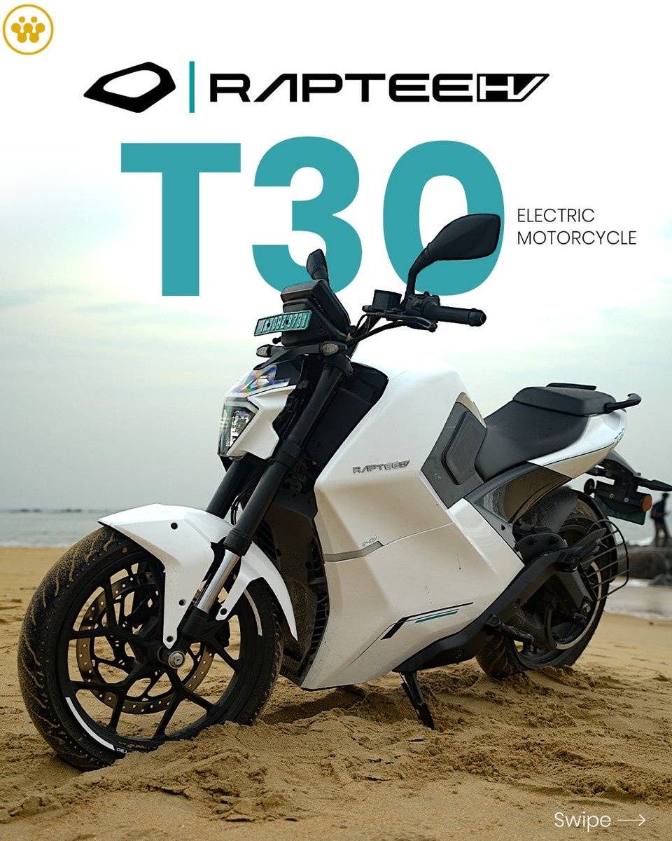 _EVINDIA's tweet image. ⚡ Meet Raptee T30 — where car-grade tech meets two-wheeled performance!

Built on high-voltage architecture, it packs a 5.4 kWh battery, 70 Nm torque &amp;amp; does 0–60 km/h in 3.5 s. Top speed? 135 km/h.

Is this India’s next big performance EV? 🇮🇳⚙️

#RapteeT30 #EVIndia @RapteeEnergy