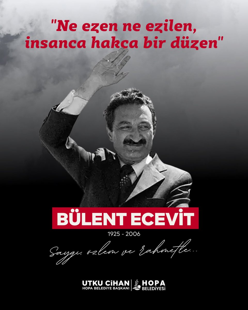 “Ne ezen ne ezilen, insanca hakça bir düzen.”

Halkın Karaoğlanı, 3. Genel Başkanımız, geçmiş dönem Başbakanımız; emeğin ve sosyal demokrasinin unutulmaz lideri Bülent Ecevit’i, vefatının yıl dönümünde saygı ve rahmetle anıyoruz.