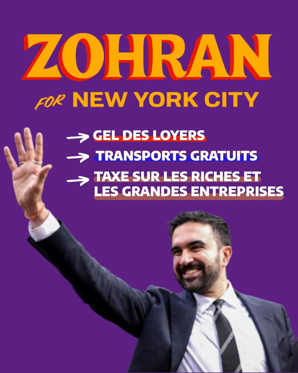IanBrossat's tweet image. Félicitations à @ZohranKMamdani pour sa magnifique élection à la Mairie de New York malgré le déchaînement des milliardaires. 

Face aux logiques marchandes qui rendent nos villes inabordables, il a fait des propositions fortes et claires. 

Go 🚀