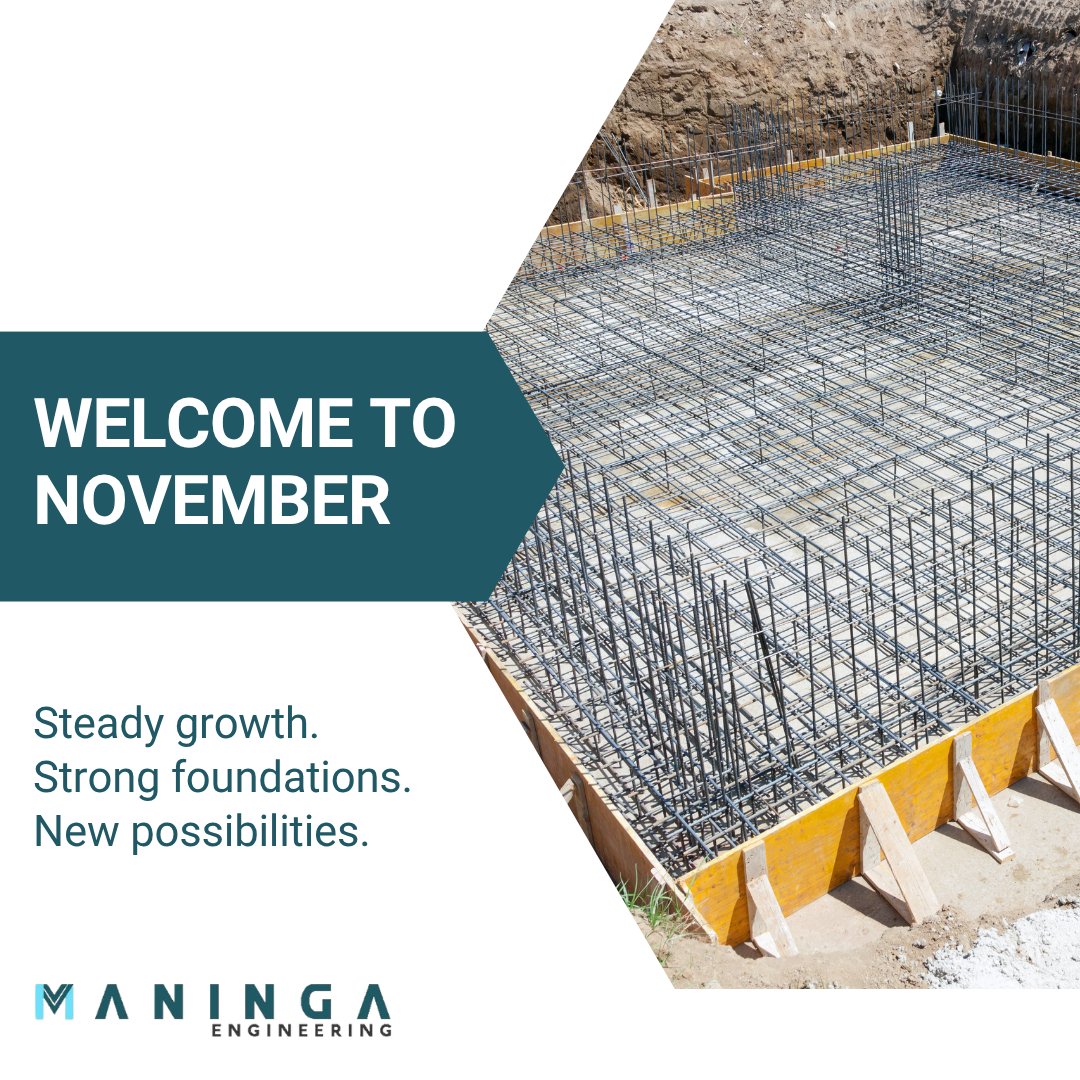 Welcome to November! The #ManingaEngineering team is focused, energized &amp; ready to take your next project to the next level. This month is all about momentum, precision &amp; purpose — let’s finish 2025 with excellence, one engineered solution at a time. ⚙️
 #engineeringexcellence