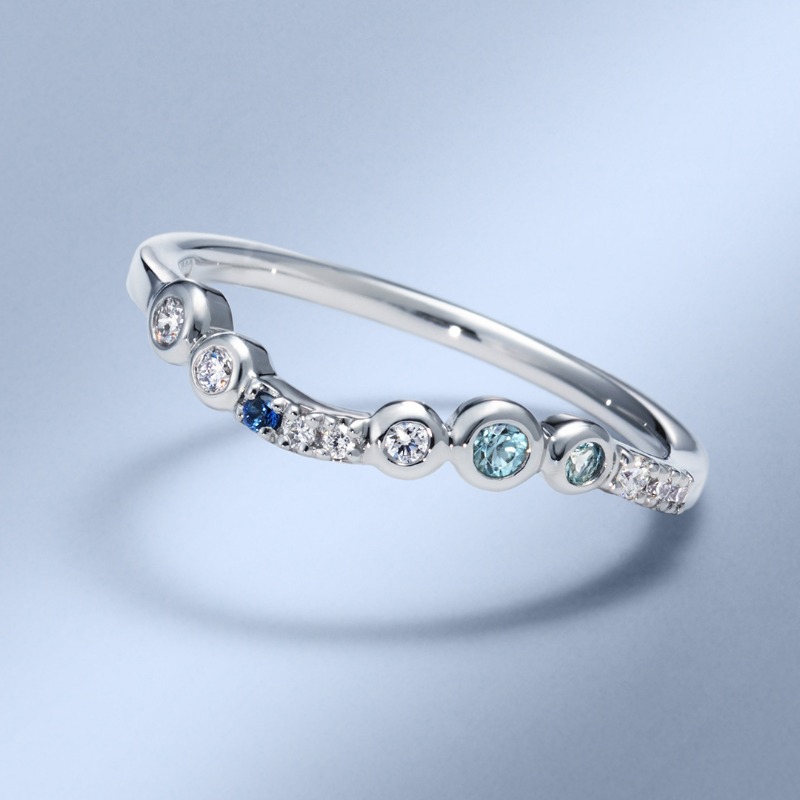 美品】BIZOUX フラヴィ K18WGサンタマリア×D 11号保証書※折り目 美品