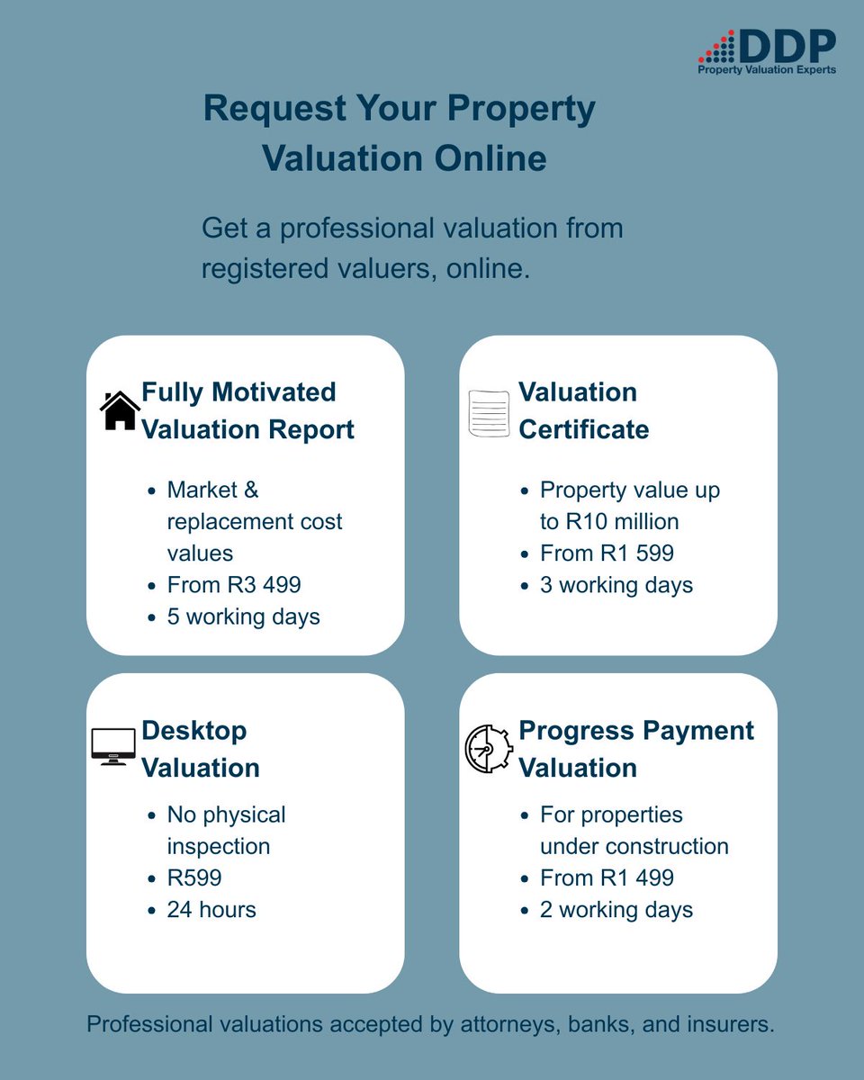 DDP_Experts's tweet image. Whether you’re buying, selling, or refinancing, DDP makes it easy to get a professional property valuation, online. 

Start your journey with us today: buff.ly/eKEl01u 

#residential #property #valuation #online #ddp #Wednesday