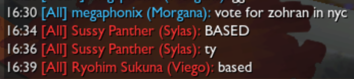 i'd like to think my canvassing in league chat helped put zohran over the edge. turns out league players aren't ALL racist