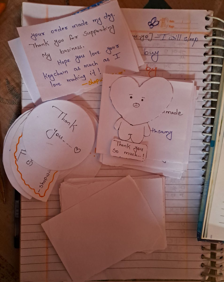 SiyaVictory's tweet photo. 💌 Preparing some thank-you cards in advance for my sweet customers ✨
Each one is handwritten with love  a small way to show how grateful I am for your support 🩷
#ShopWithSamy #HandmadeWithLove https://t.co/GHmuJubI3F
