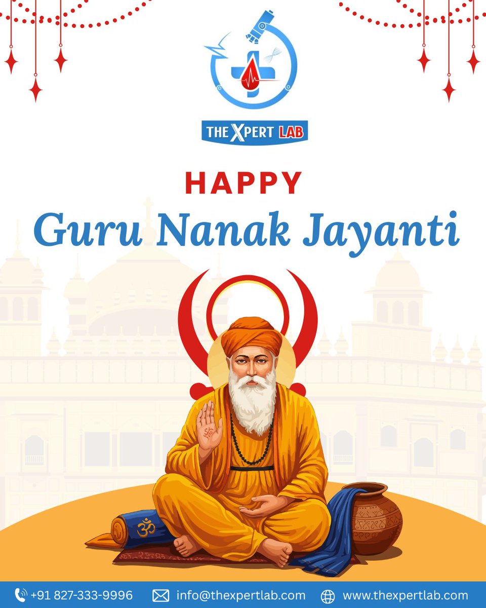 thexpertlab's tweet photo. Let’s celebrate the divine wisdom and teachings of Guru Nanak Dev Ji, who showed us the path of truth, love, and compassion.
✨ Happy Guru Nanak Jayanti from The Xpert Lab! ✨
#GuruNanakJayanti #TheXpertLab #GuruNanakDevJi #DivineWisdom #HealthAndHarmony #BlessingsOfGuruNanak https://t.co/aYSqJlh0WO