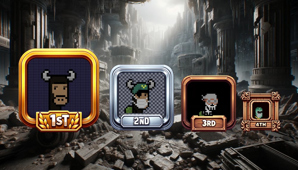 ⚔ Shillverse Arena Results ⚔

 Fighters: 9
 Rounds: 4
 Fights: 11
 1st <a href="/KRMKTWN/">𝗞𝗥𝗠₭TⵣWN</a> #49 - 40 $ROOT
 2nd @bartjez_ #110 - 30 $ROOT
 3rd <a href="/Woltanac/">Wolt</a> #224 - 15 $ROOT
 4th Punk #1361 - 15 $ROOT

 #TheShillverse