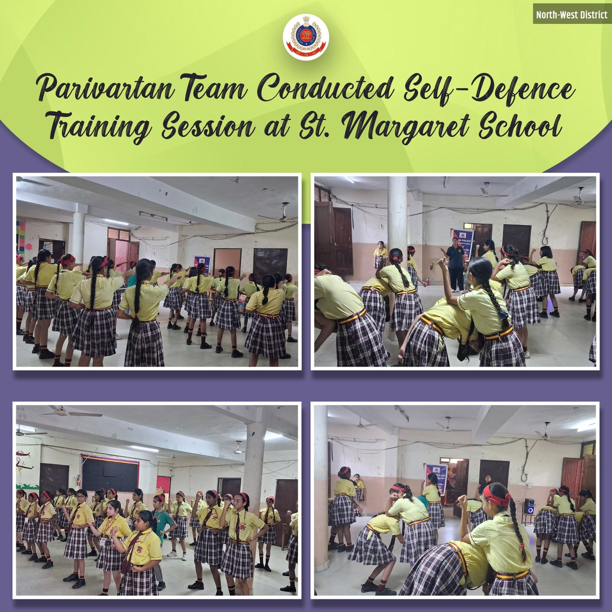 🔸Parivartan team, North-West District,organised a Self-Defence Training Session at St. Margaret School, Derawal Nagar (PS Model Town), where around 50 students actively participated and learned practical self-defence techniques for their safety and empowerment.💪🏻

#DPUpdates🇮🇳
