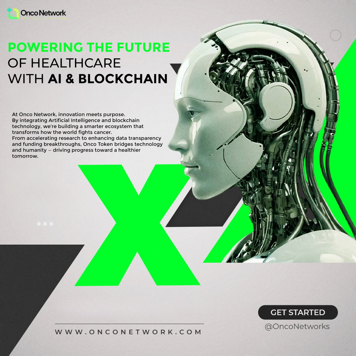 Revolutionizing Healthcare with AI &amp; Blockchain

At Onco Network, innovation meets compassion
With Onco Token, we’re fueling cancer research.

#OncoNetwork #OncoToken #AIHealthcare #BlockchainTechnology #HealthInnovation #MedTech #FutureOfHealthcare #ArtificialIntelligence