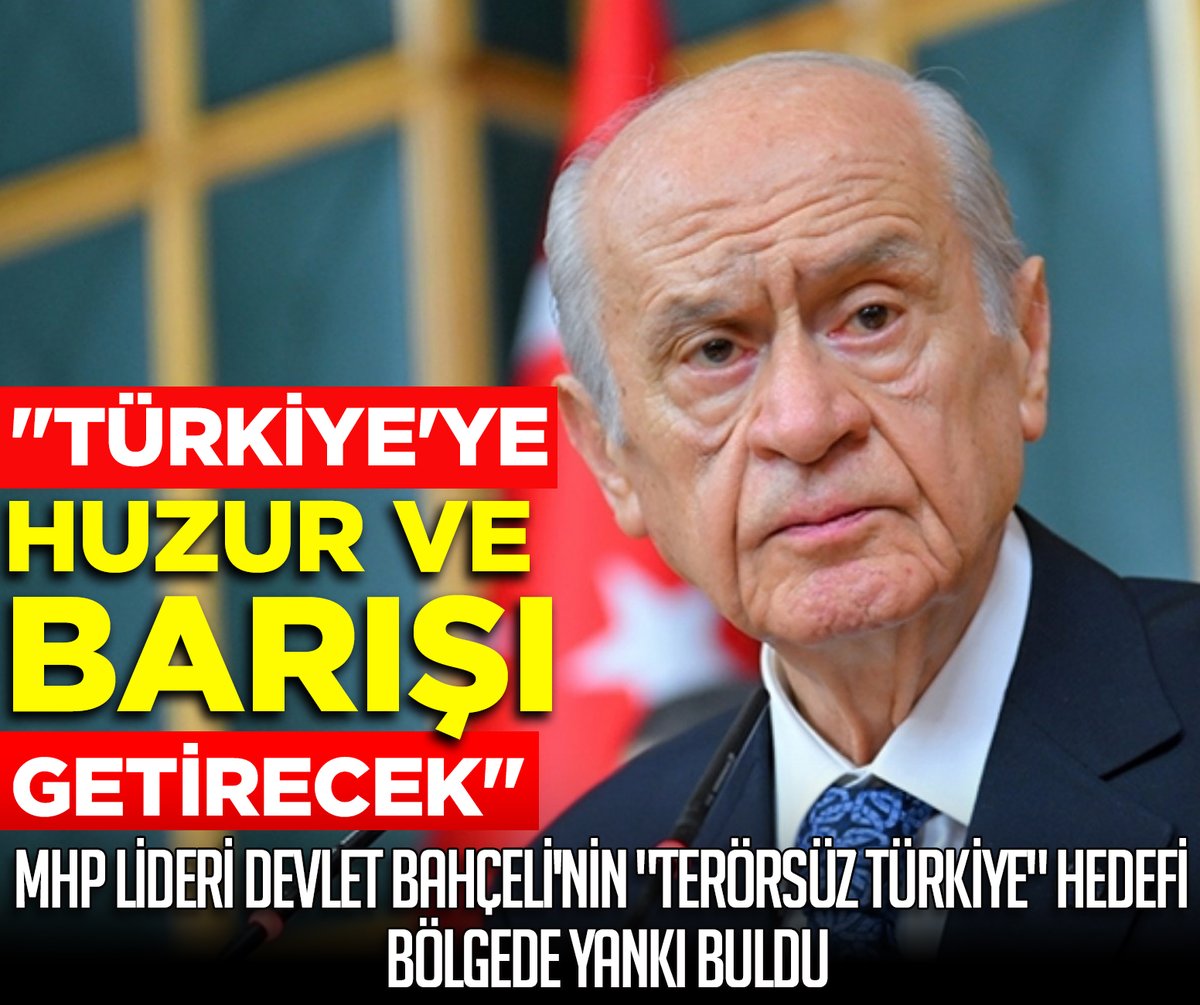 MHP Lideri Devlet Bahçeli'nin "Terörsüz Türkiye" hedefi bölgede yankı buldu
turkgun.com/siyaset/mhp-li…

#DevletBahçeli