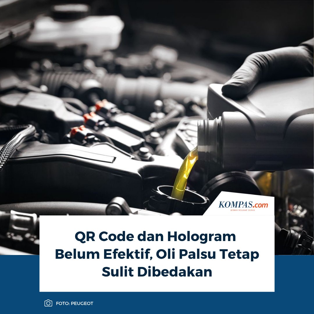 kompascom's tweet image. Peredaran oli palsu masih menjadi persoalan yang merugikan konsumen kendaraan bermotor termasuk pemilik mobil.

Baca Selengkapnya 👇🏻
otomotif.kompas.com/read/2025/11/0… 

~NA #QRCode #Hologram #OliPalsu