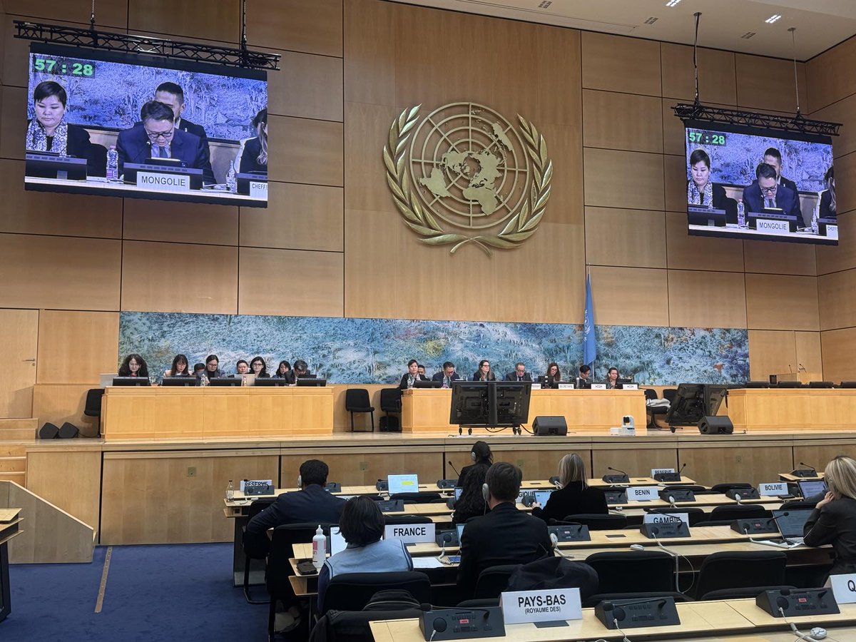 Монгол Улсын Хүний эрхийн төлөв байдлын дөрөвдүгээр тайланг хэлэлцүүллээ
НҮБ-ын Хүний эрхийн зөвлөлийн Хүний эрхийн төлөв байдлын нэгдсэн хэлэлцүүлгийн Ажлын хэсгийн 50 дугаар хуралдаан 2025 оны 11 дүгээр сарын 3-аас 14-ний өдрүүдэд Швейцарын Холбооны Улсын Женев хотноо хуралдаж