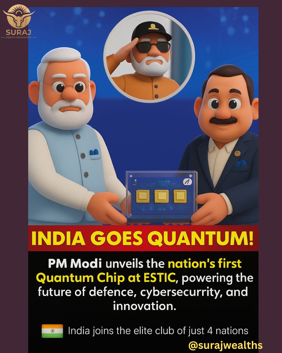 SurajSingh60571's tweet image. India just took a giant leap into the future. 🇮🇳
With the unveiling of its first Quantum Computing Chip, the nation joins an elite group of global tech leaders shaping the world of tomorrow.
#AatmanirbharBharat #QuantumIndia #TechForNation #ESTICS25