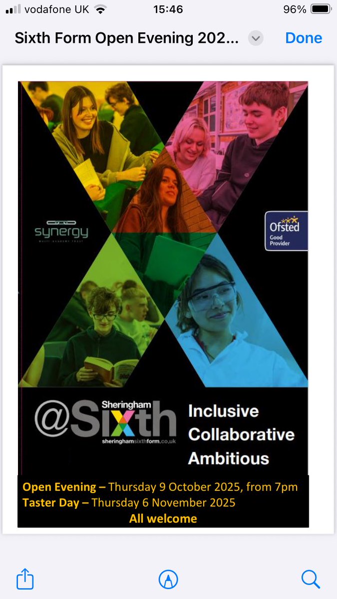 Remember, remember Taster Day @#Sheringhamsixth tomorrow. We are looking forward to welcoming a record number of students. See you at 8.35