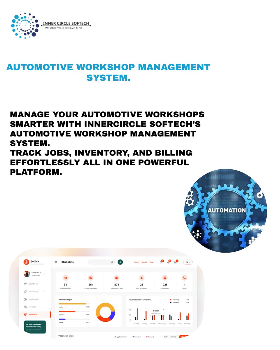 Innercircles_01's tweet image. Simplify your workshop operations with Innercircle Softech’s all-in-one Automotive Workshop Management System streamline jobs, inventory, and billing with ease.

Visit us
innercirclesoftech.com

#AutomotiveSoftware #WorkshopManagement #AutoTech #GarageManagement