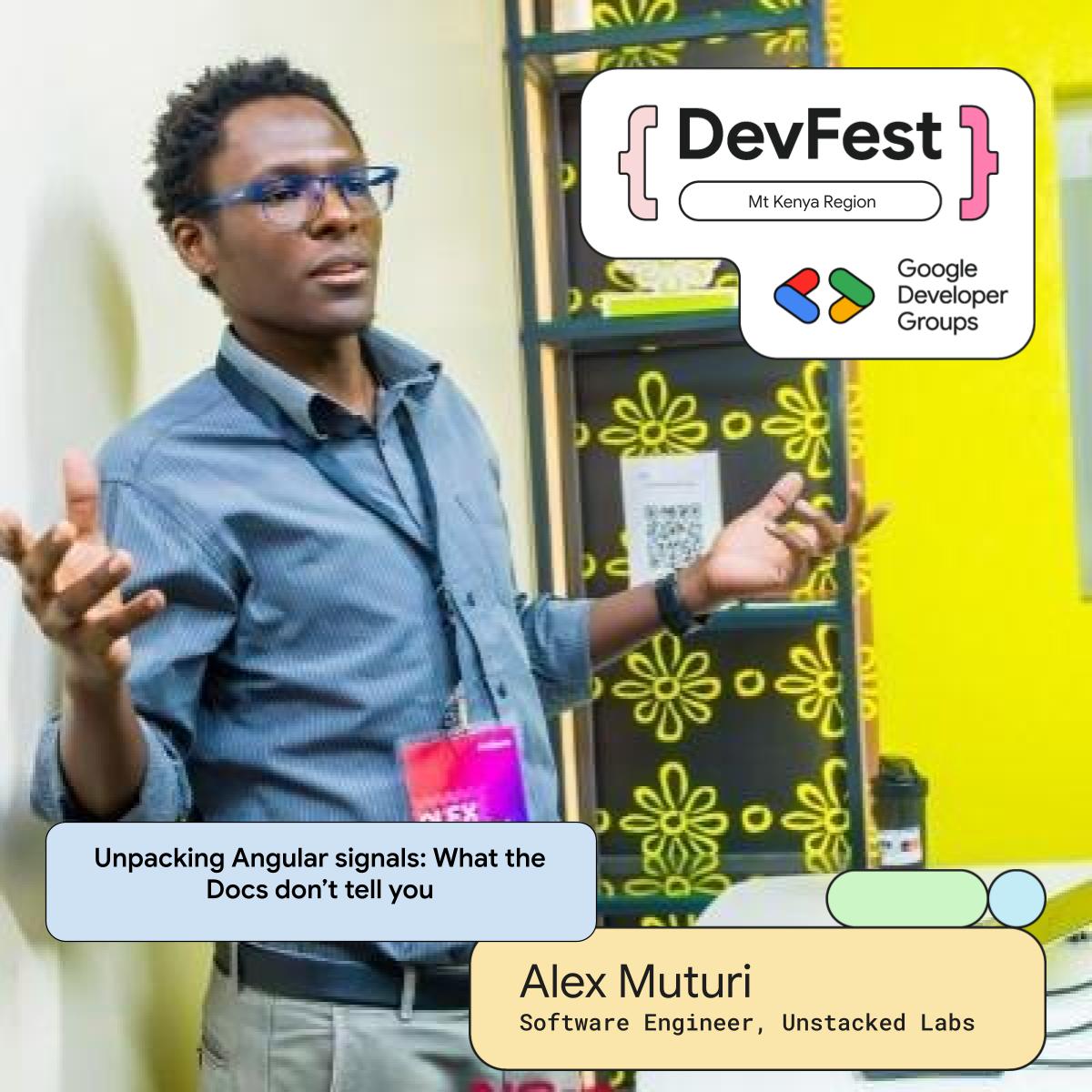 GdgnyeriC's tweet image. Angular Signals are a huge shift, but are you just scratching the surface? 🤔 Job Alex Muturi @MuturiAlex  goes beyond the docs to demystify what’s really happening under the hood. Learn to craft custom signals and unlock patterns for real-world problems. #DevFestMtKenya2025